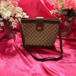 Gucci Brown Crossbody Bag with Gold Accent